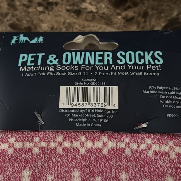 Pink Snowflake Dog Matching Pet & Owner Socks Set New! Pet Lover - Picture 3 of 5